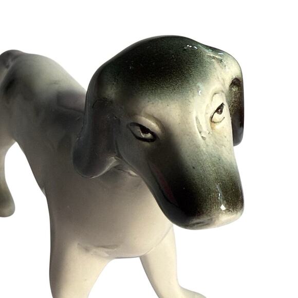 VTG Porcelain Pointer Hunting Dog White Black Patches Collectible 8 X 5 X 2 Inch - Picture 2 of 16